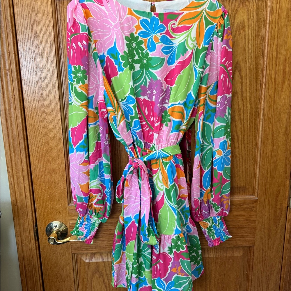 Colorful Floral Long Sleeve Dress